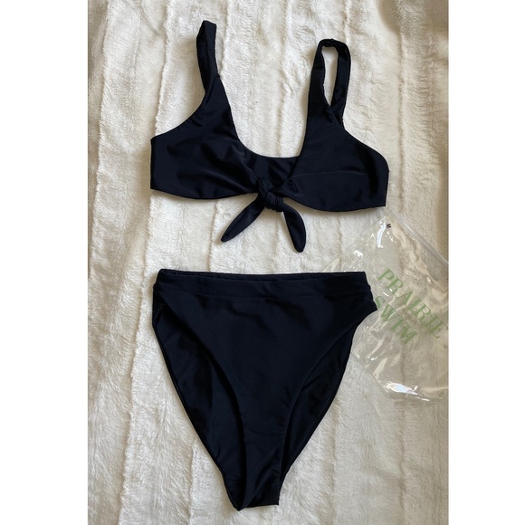 NWOT - Prairie Swim Black Bikini - Top Size Large, Bottom Size Medium - Picture 1 of 8